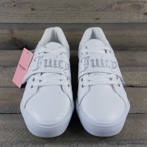 Juicy Couture White Sneakers with Rhinestone Detail